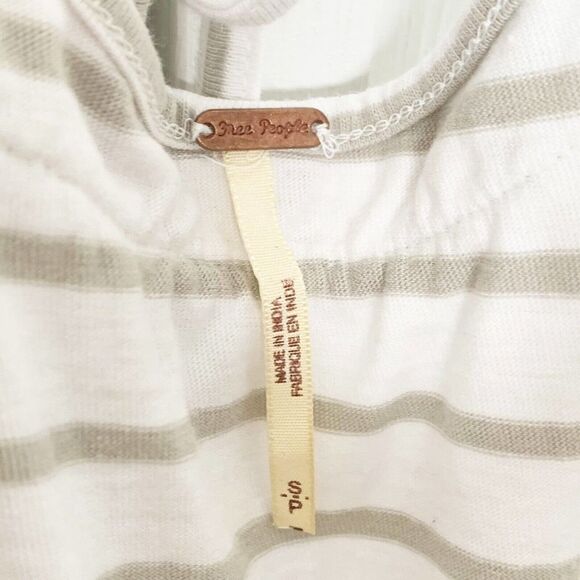 Free People Top Women’s Seafaring Striped Embroidered Tunic Ivory Cutout Small - Picture 8 of 11